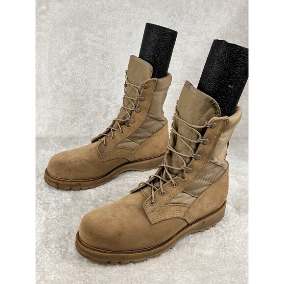 UFCW Vibram Military Combat Tactical Boots Mens 13 W Leather Desert Tan USA Army - Picture 2 of 7